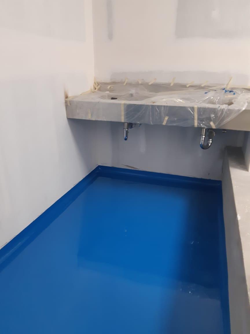 Piso industrial azul